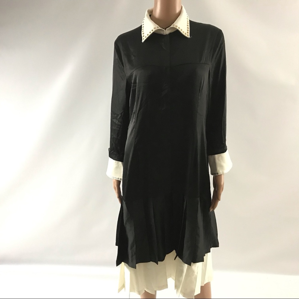 Lanu Women's Pleated Swing Dress Size XL Black